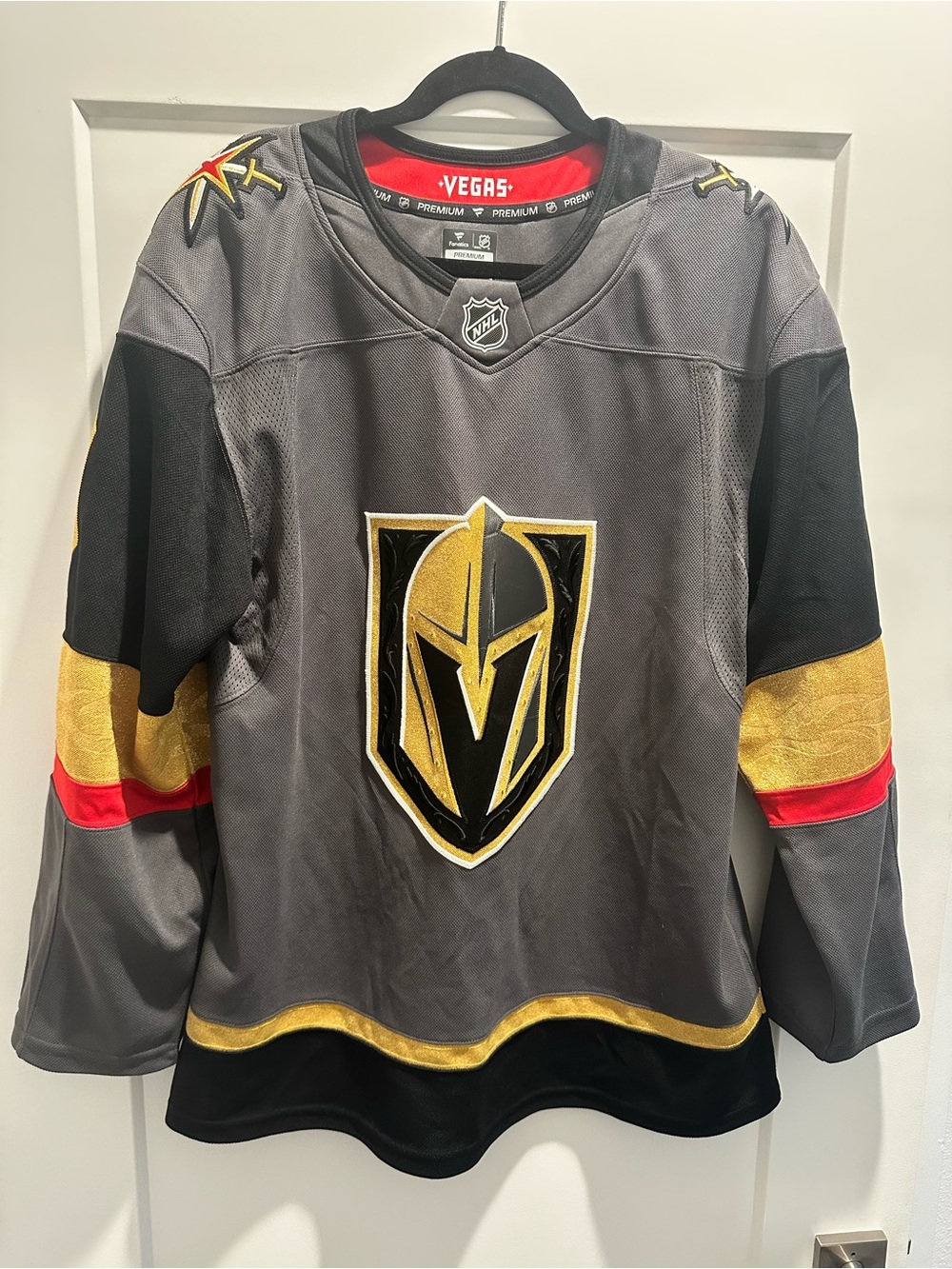Fanatics Official Vegas Golden Knights Gray, Gold & Black NHL Jersey—Jack Eichel